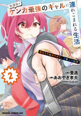 放課後はケンカ最強のギャルに連れこまれる生活　彼女たちに好かれて、僕も最強に!?2巻の表紙