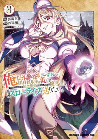 俺以外誰も採取できない素材なのに「素材採取率が低い」とパワハラする幼馴染錬金術師と絶縁した専属魔導士、辺境の町でスローライフを送りたい。3巻の表紙
