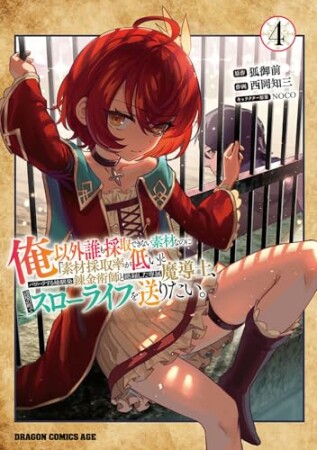 俺以外誰も採取できない素材なのに「素材採取率が低い」とパワハラする幼馴染錬金術師と絶縁した専属魔導士、辺境の町でスローライフを送りたい。4巻の表紙
