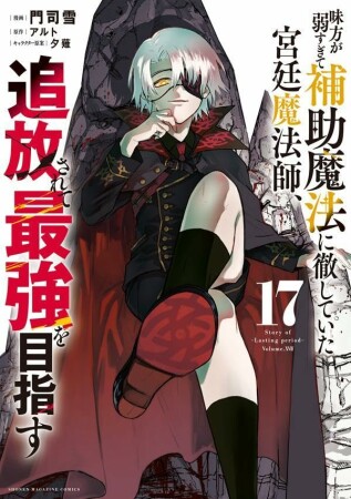 味方が弱すぎて補助魔法に徹していた宮廷魔法師、追放されて最強を目指す17巻の表紙