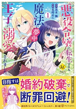 悪役令嬢に転生するも魔法に夢中でいたら王子に溺愛されました1巻の表紙