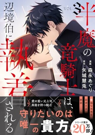 半魔の竜騎士は、辺境伯に執着される3巻の表紙