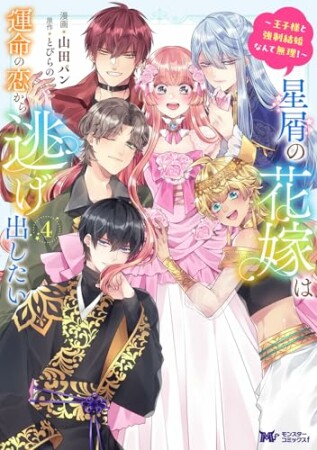 星屑の花嫁は運命の恋から逃げ出したい~王子様と強制結婚なんて無理!~(コミック)4巻の表紙