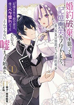 婚約破棄を狙って記憶喪失のフリをしたら、素っ気ない態度だった婚約者が「記憶を失う前の君は、俺にベタ惚れだった」という、とんでもない嘘をつき始めた1巻の表紙