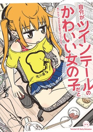 自分がツインテールのかわいい女の子だと思い込んで、今日の出来事を4コマにする。1巻の表紙