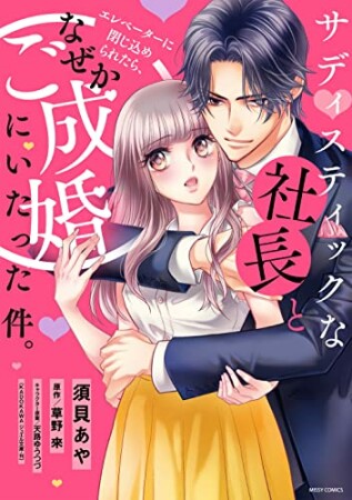 サディスティックな社長とエレベーターに閉じ込められたら、なぜかご成婚にいたった件。1巻の表紙