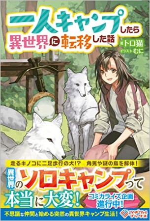 「一人キャンプしたら異世界に転移した話」シリーズ1巻の表紙