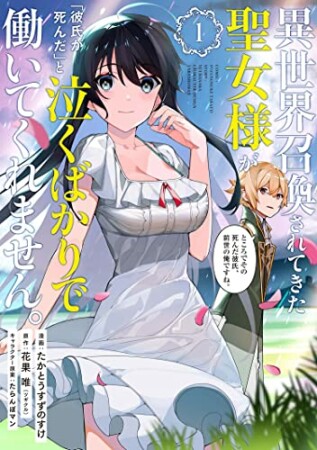 異世界召喚されてきた聖女様が「彼氏が死んだ」と泣くばかりで働いてくれません。ところでその死んだ彼氏、前世の俺ですね。1巻の表紙